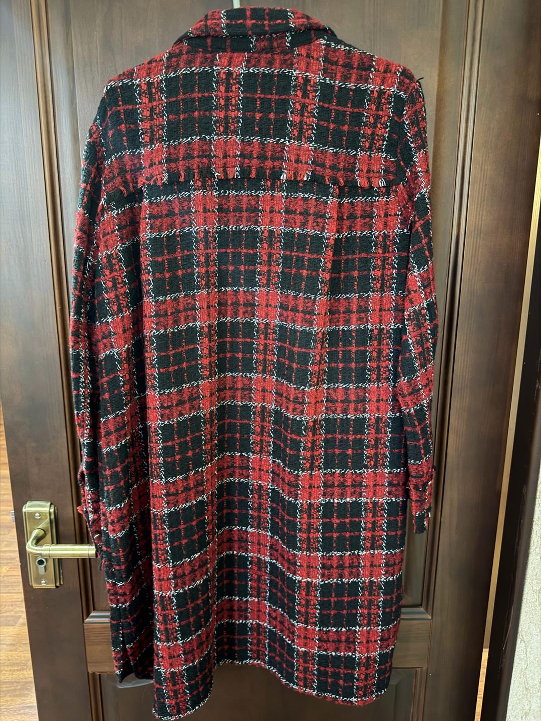 trf outerwear Удлиненная рубашка-жакет в клетку — фото 2