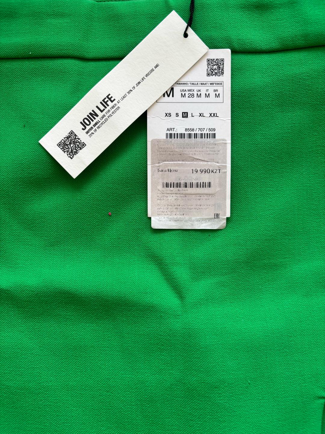 Zara Зеленая юбка с разрезом — фото 2