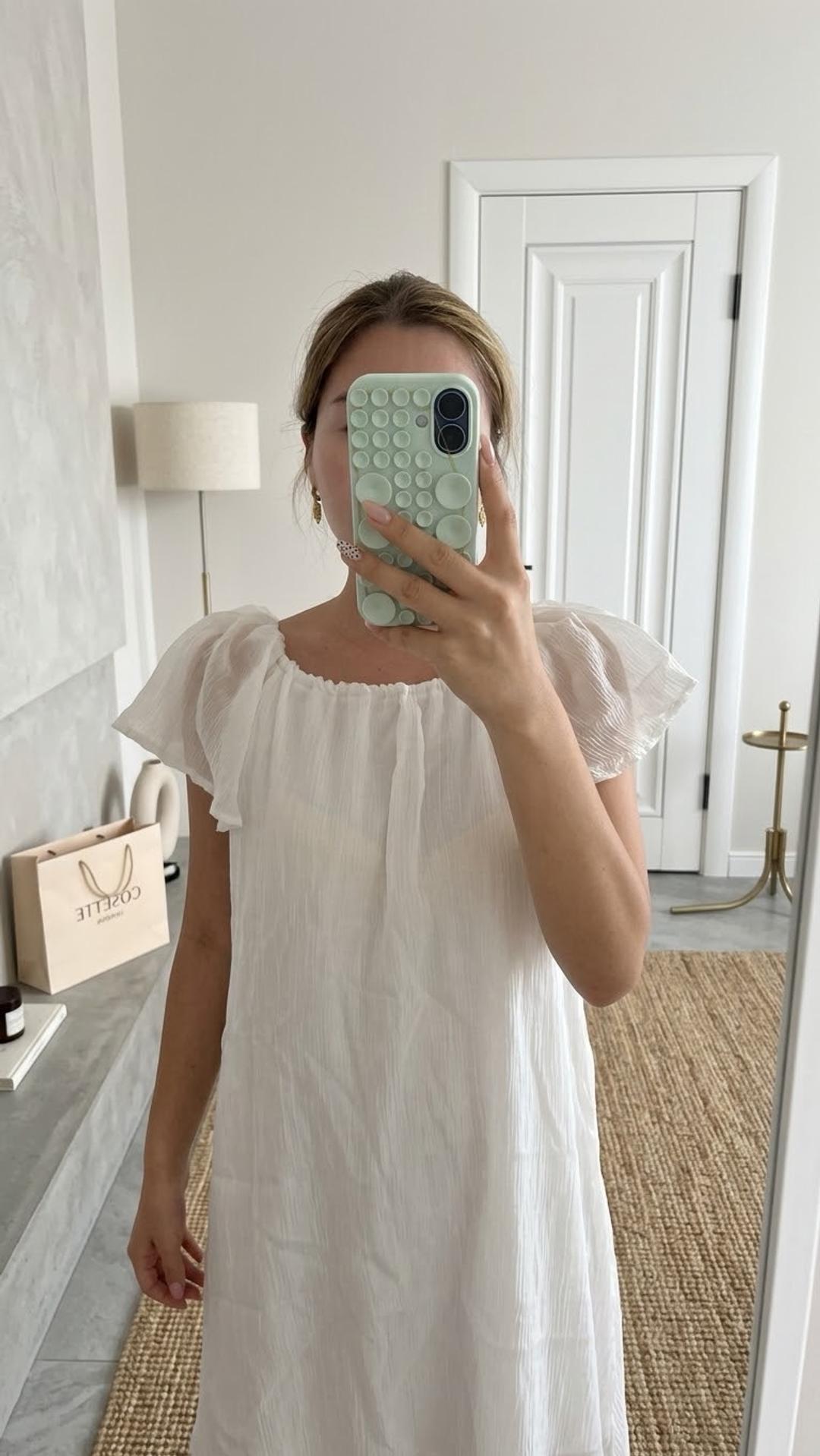 Nuri Style Платье летнее белое свободное миди — фото 2