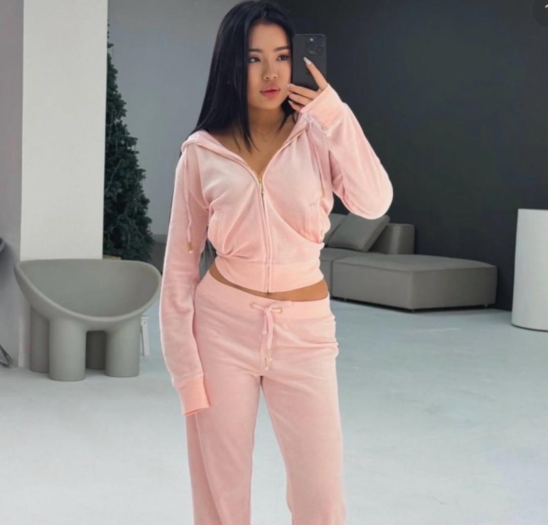 Нет бренда розовый спортивный костюм Под Juicy Couture — фото 2