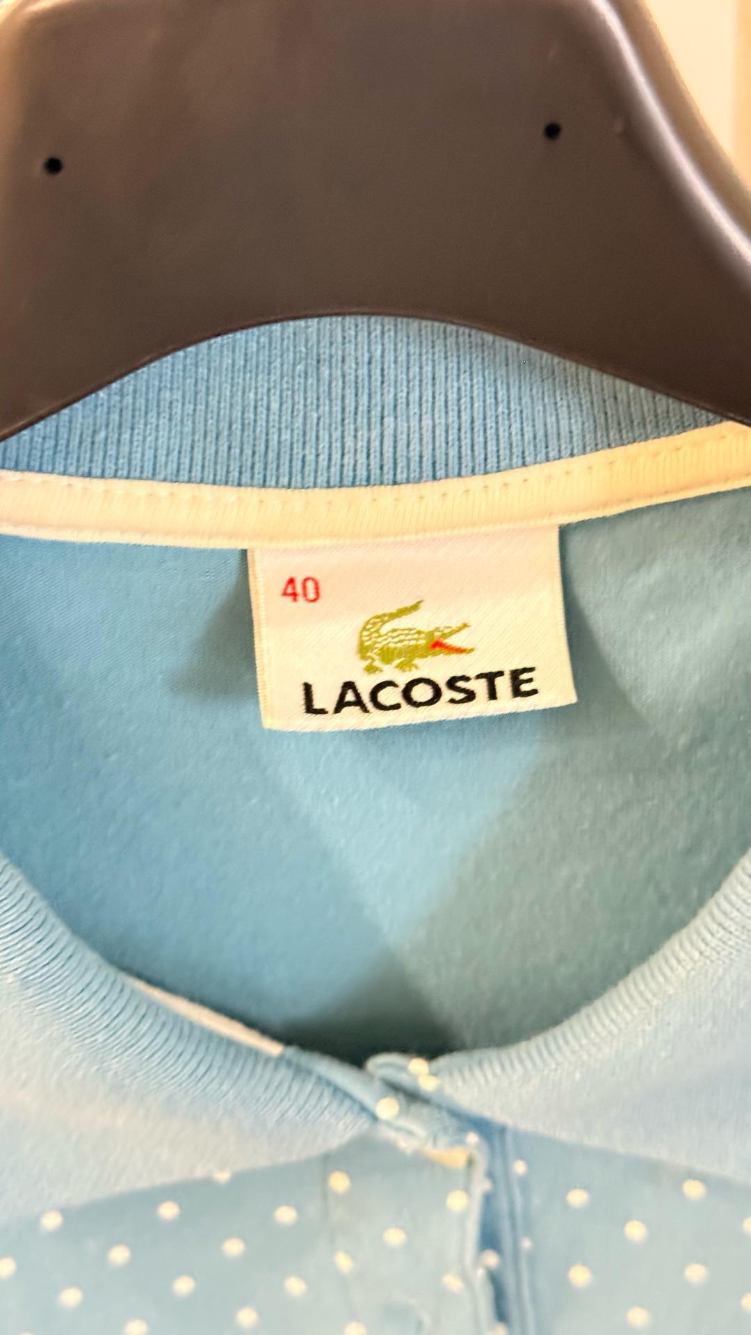 Lacoste Поло Lacoste, голубой в белый горошек XS/S — фото 2