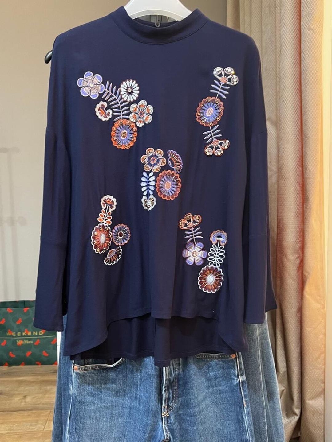 Max&Co Блуза Max&Co синего цвета, чуть с фиолетовым отливом — фото 2