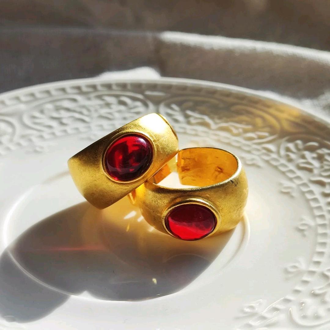 Нет бренда Винтажные серьги-клипсы с кабошонами — фото 2