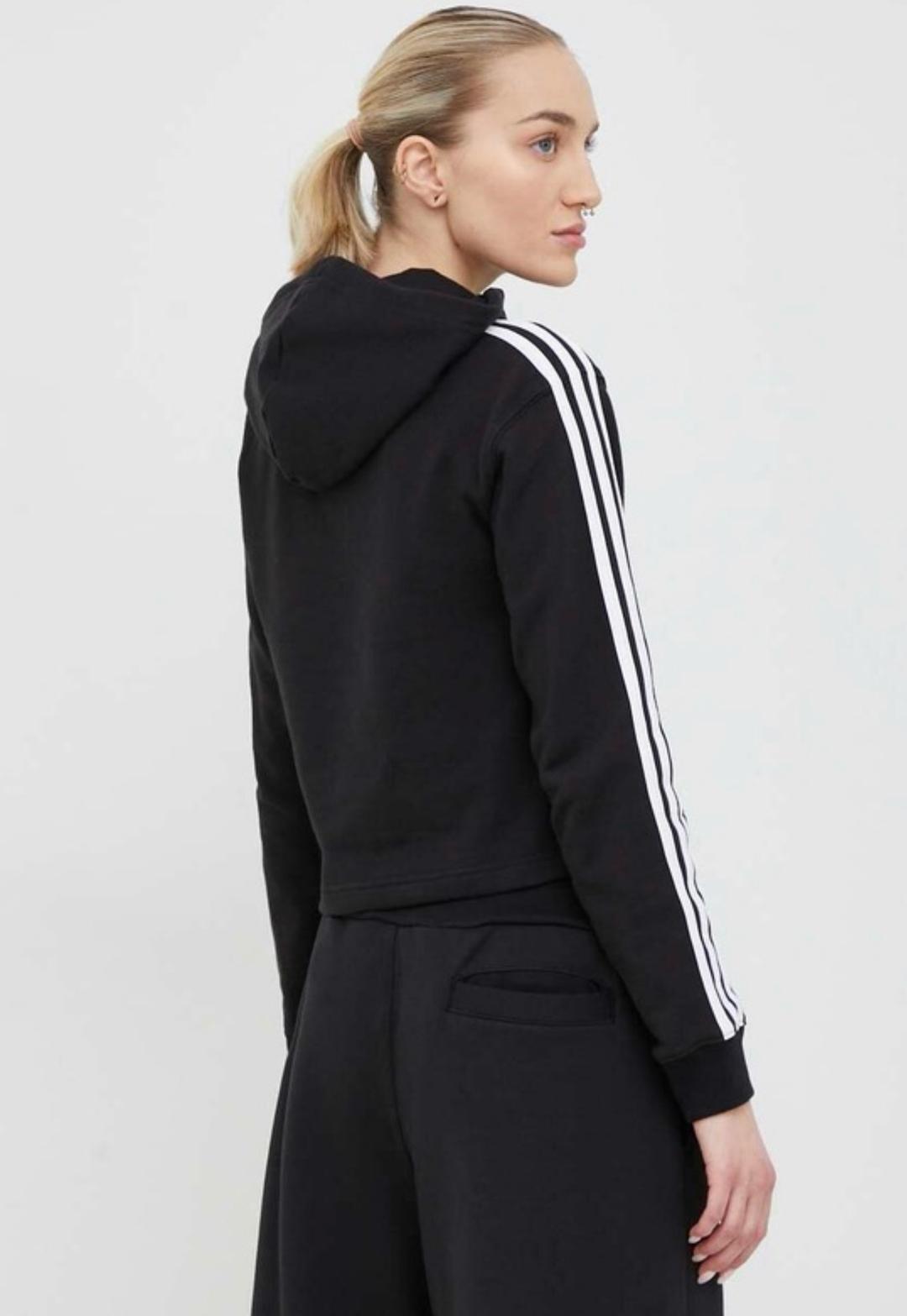 Adidas Укороченное худи adidas Essentials 3-Stripes Cropped Hoodie — фото 2