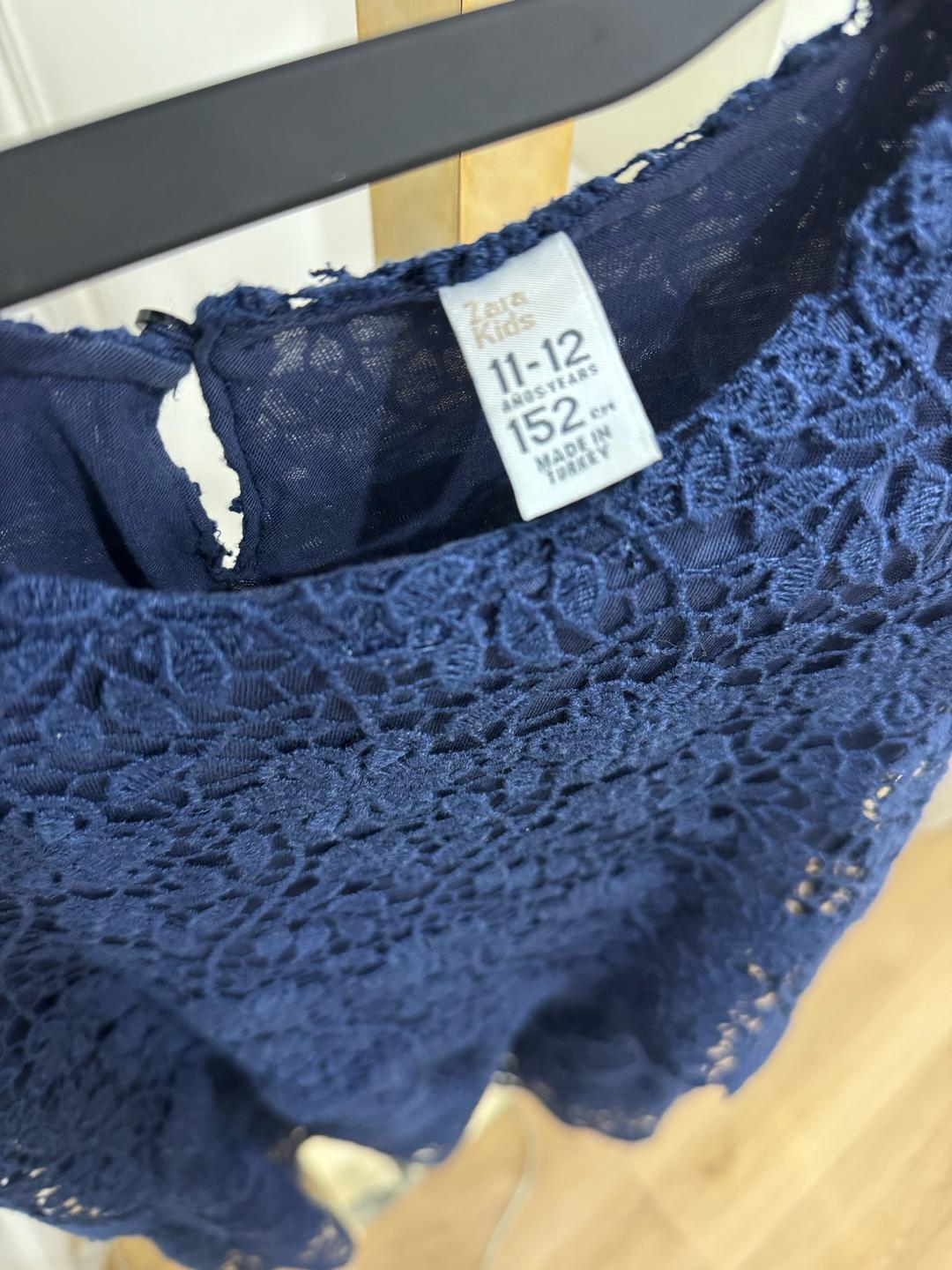 Zara Kids Платье Zara Kids синее кружевное — фото 2