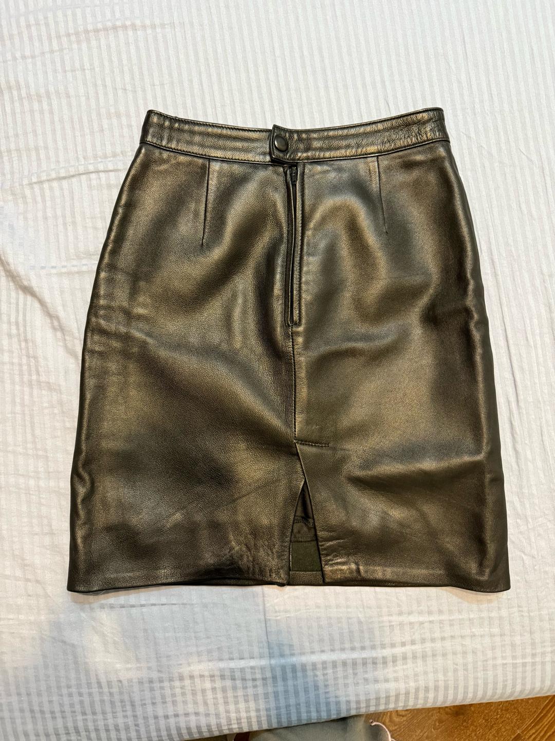 Vintage Leather Кожаная юбка — фото 2