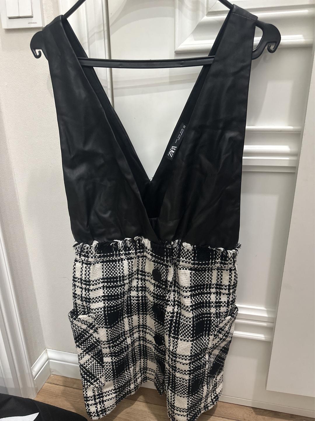 Zara ZARA сарафан комбинированный твидовый — фото 2