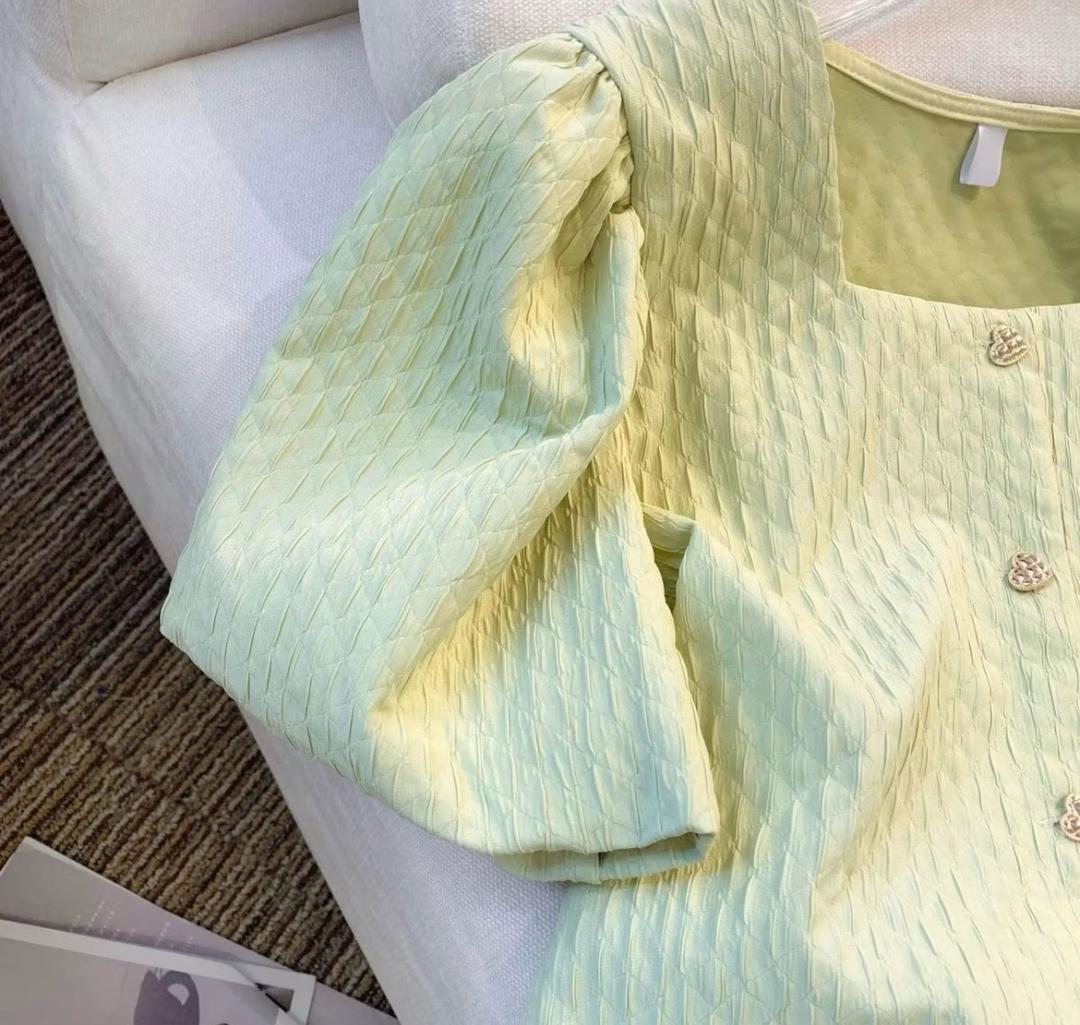 dress Блузка с квадратным вырезом и объемными рукавами — фото 2