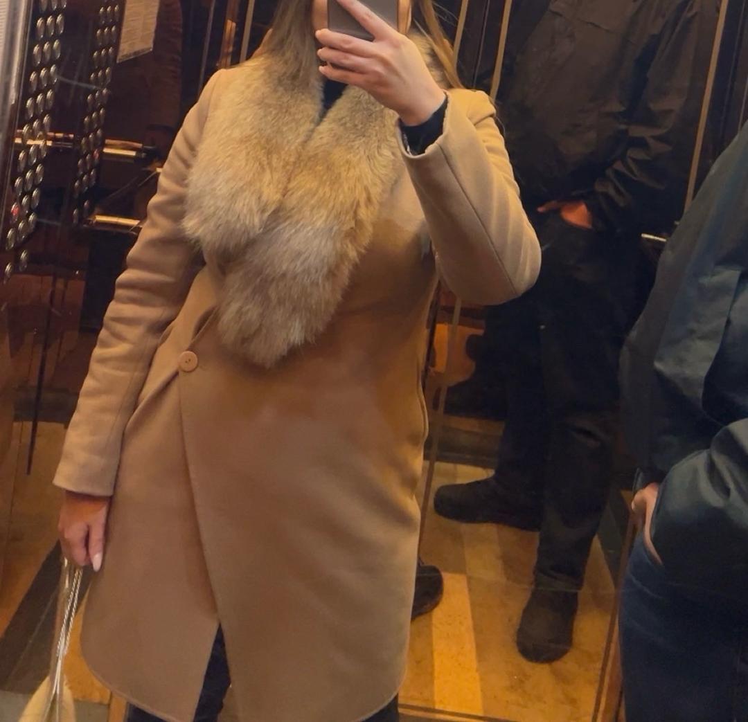 Нет бренда Пальто с мехом песца — фото 2