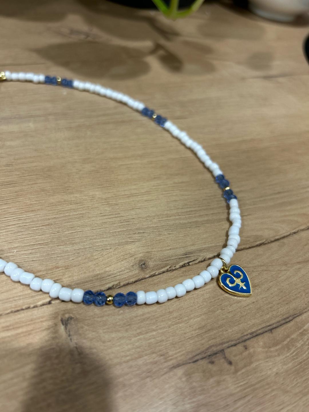 Handmade (ручная работа) Чокер из бисера с подвеской-сердцем в этно стиле — фото 2