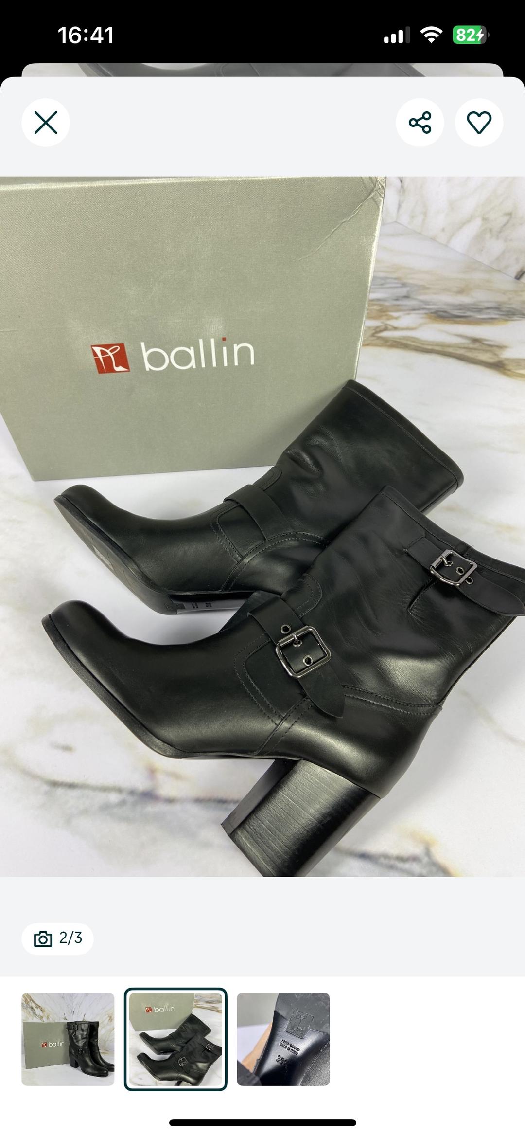 Ballin Итальянские демисезонные сапожки BALLIN, натуральная кожа, размер 39.5 — фото 2