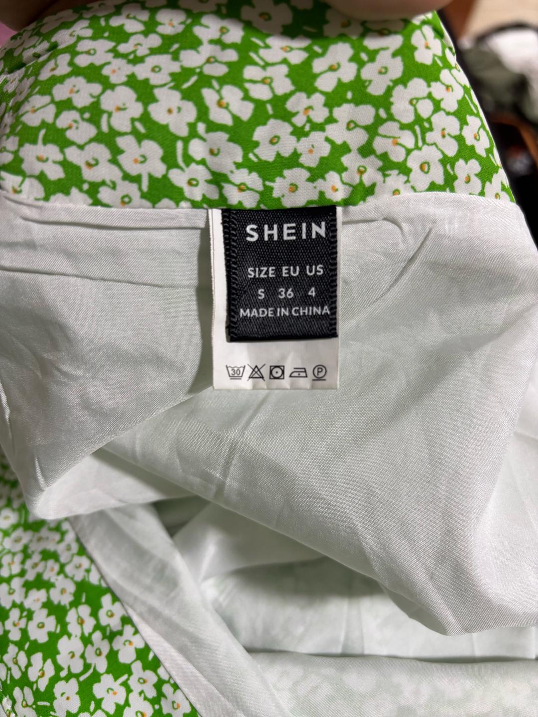SHEIN Зелёная цветочная юбка — фото 2
