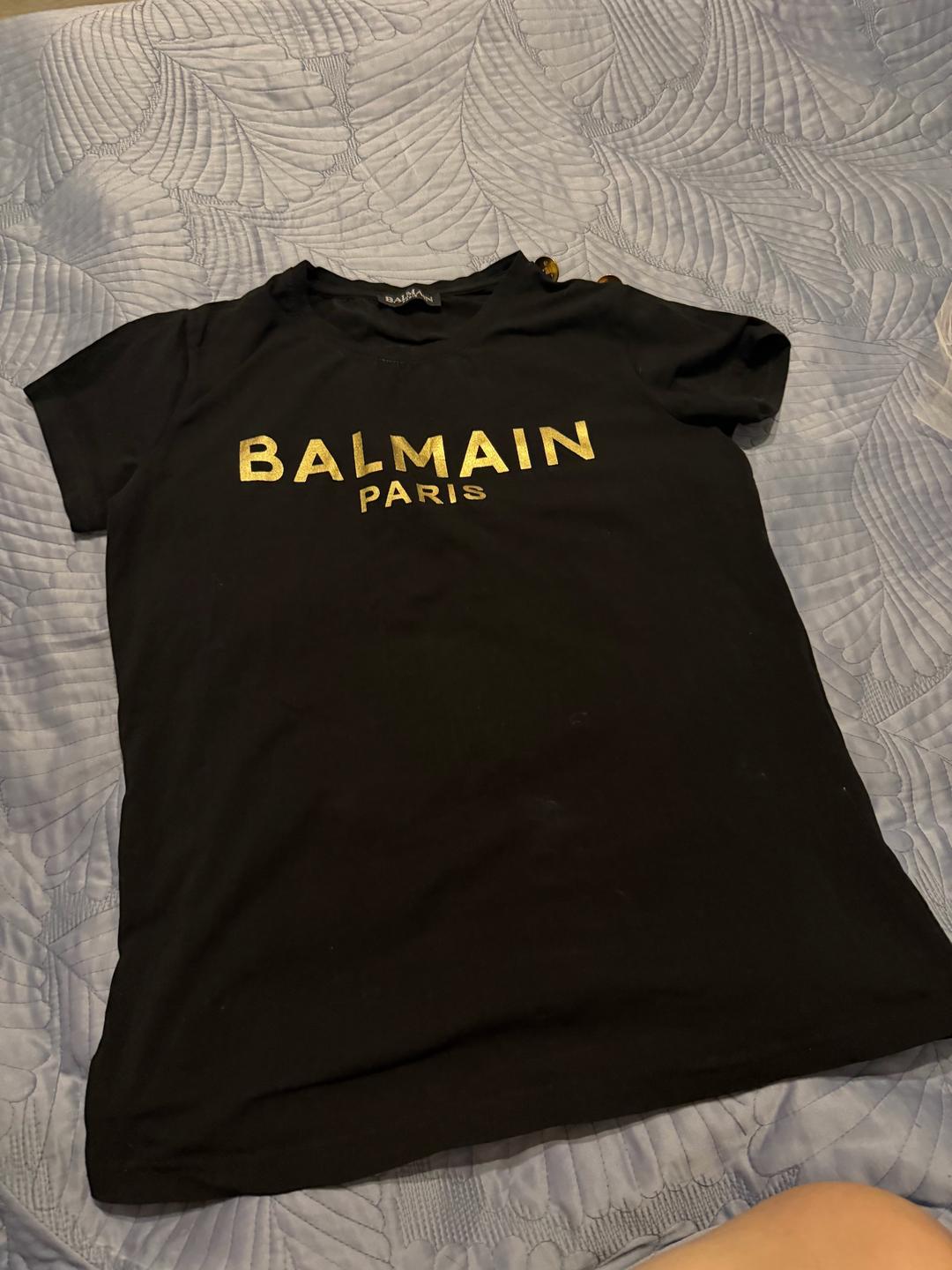 balmain paris Брендовая черная футболка — фото 2