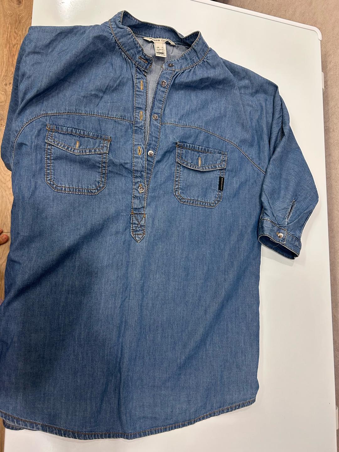 Mango Джинсовая рубашка / блузка Mango Casual (оригинал) — фото 2