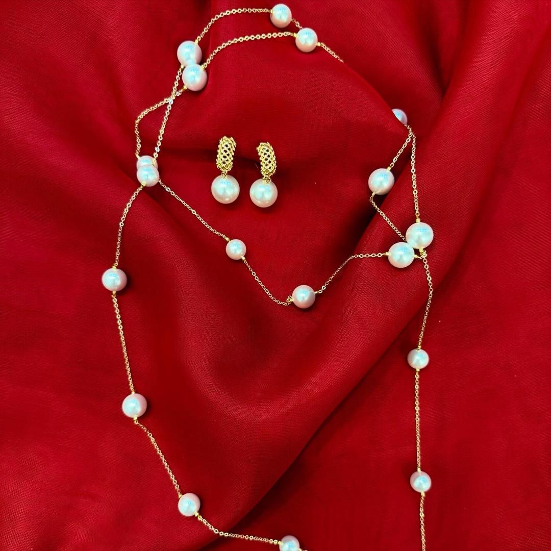malinka jewelry kz Набор украшений : колье и серьги с жемчугом — фото 2