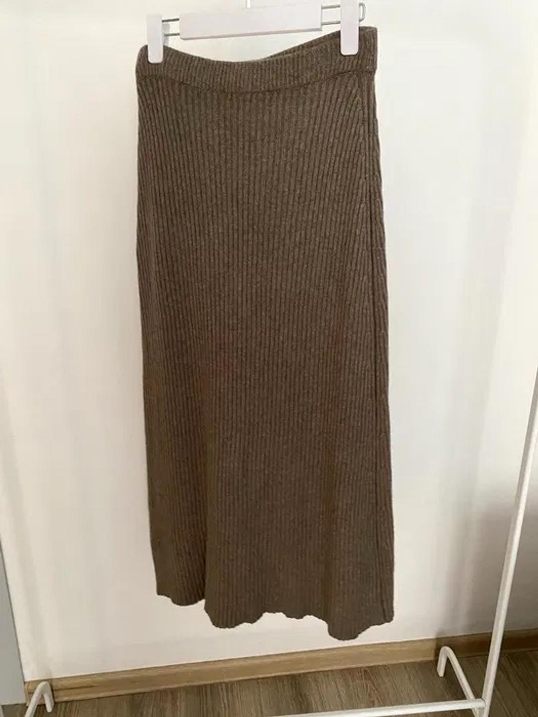 Massimo Dutti Юбка-миди Massimo Dutti рубчик бежевая M — фото 2