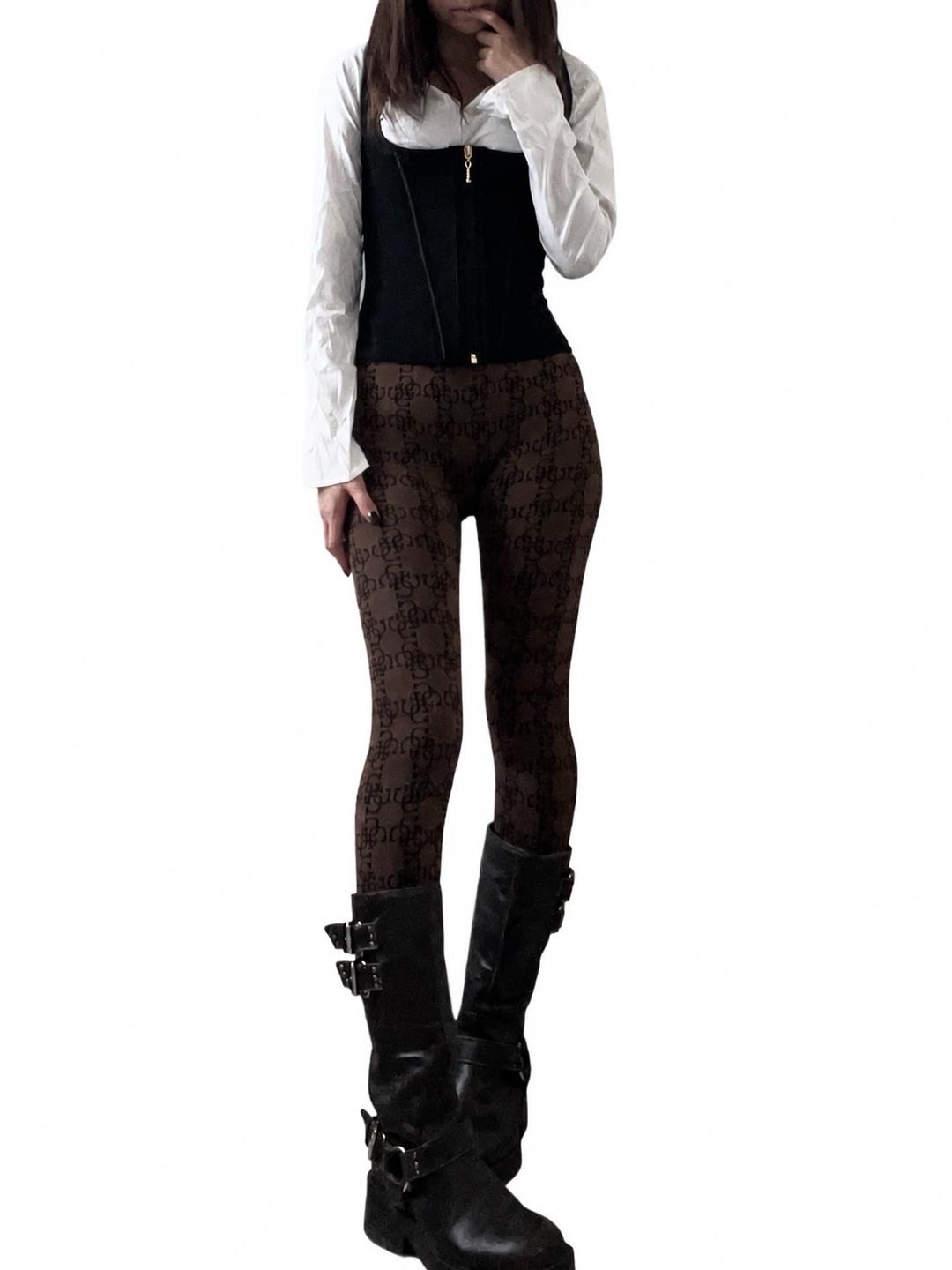 GUESS GUESS Brown Monogram Leggings — фото 2