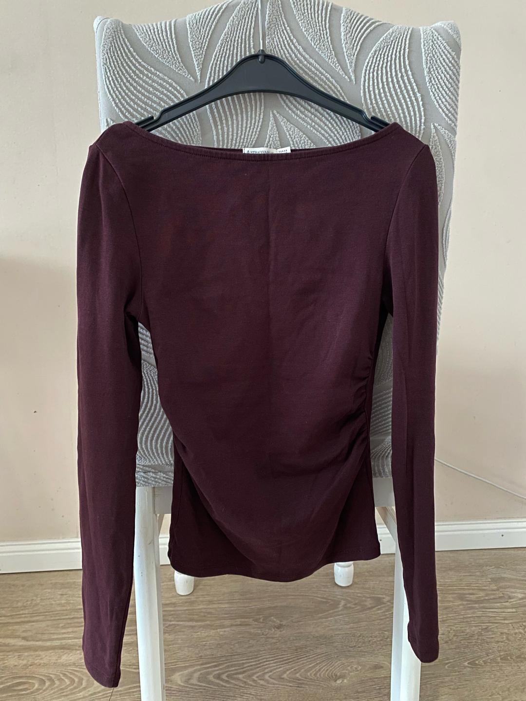 Stradivarius Бордовый лонгслив Stradivarius — фото 2