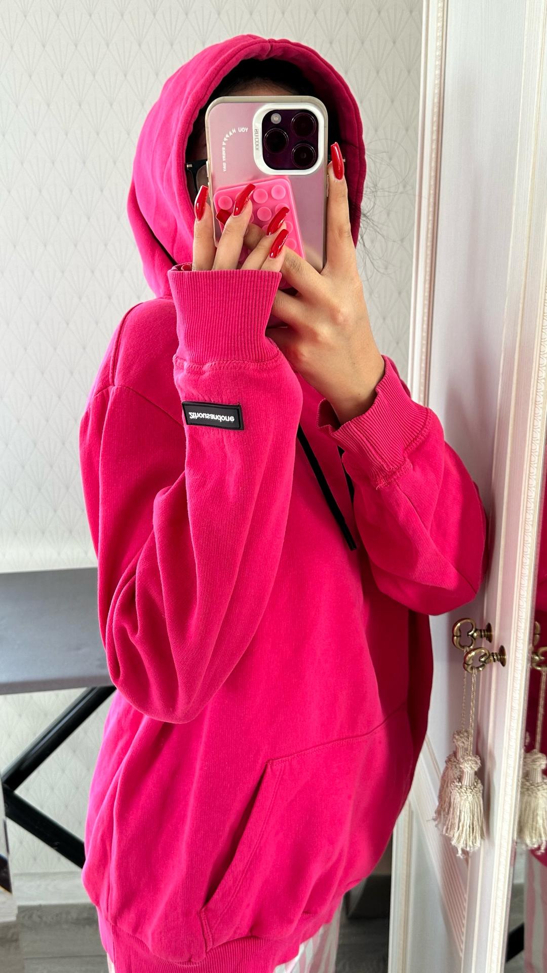 Bershka Толстовка bershka неоново-розовая — фото 2
