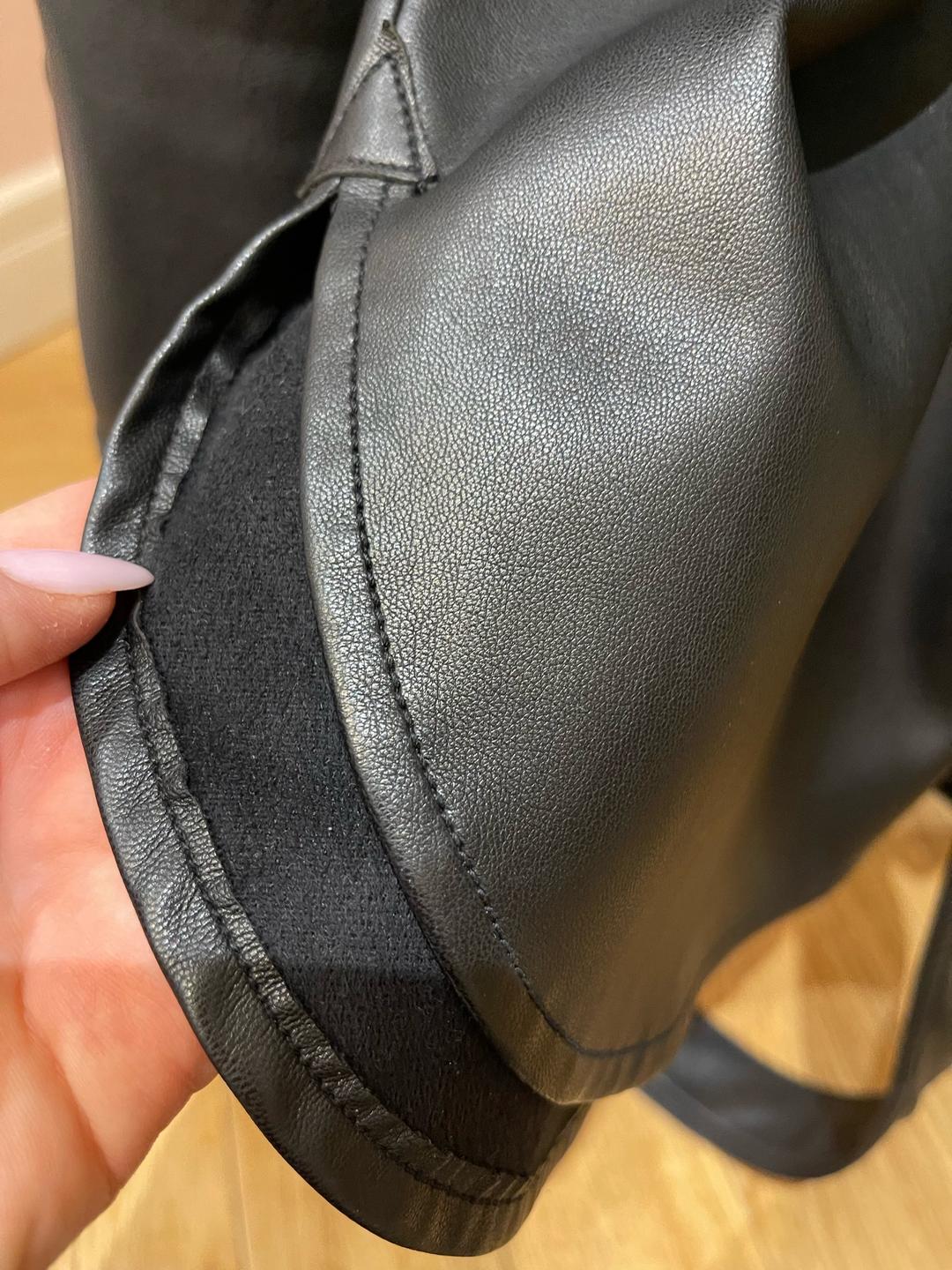 Zara Черное кожаное платье- туника Zara — фото 2