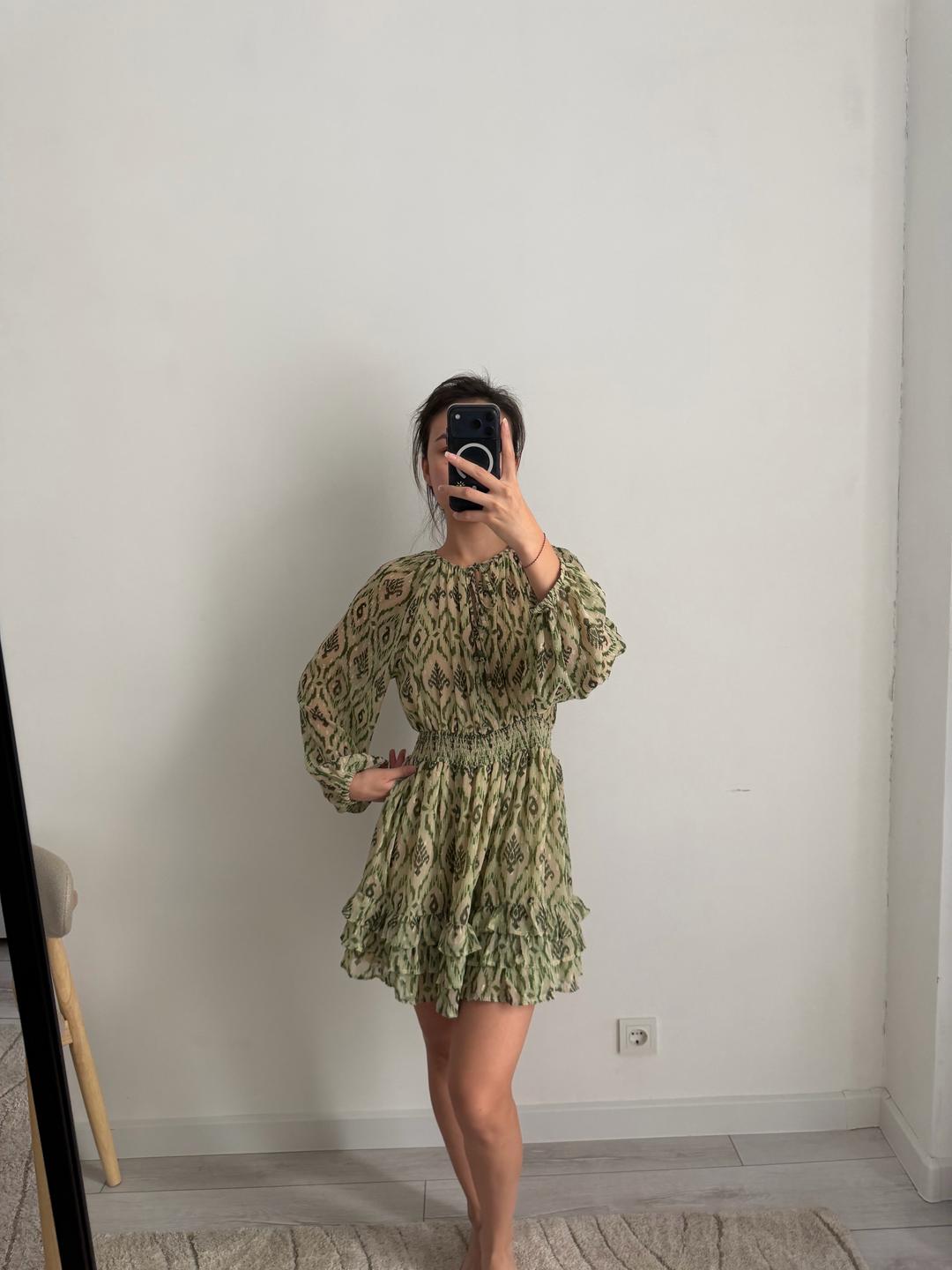 Zara Платье с принтом и оборками — фото 2