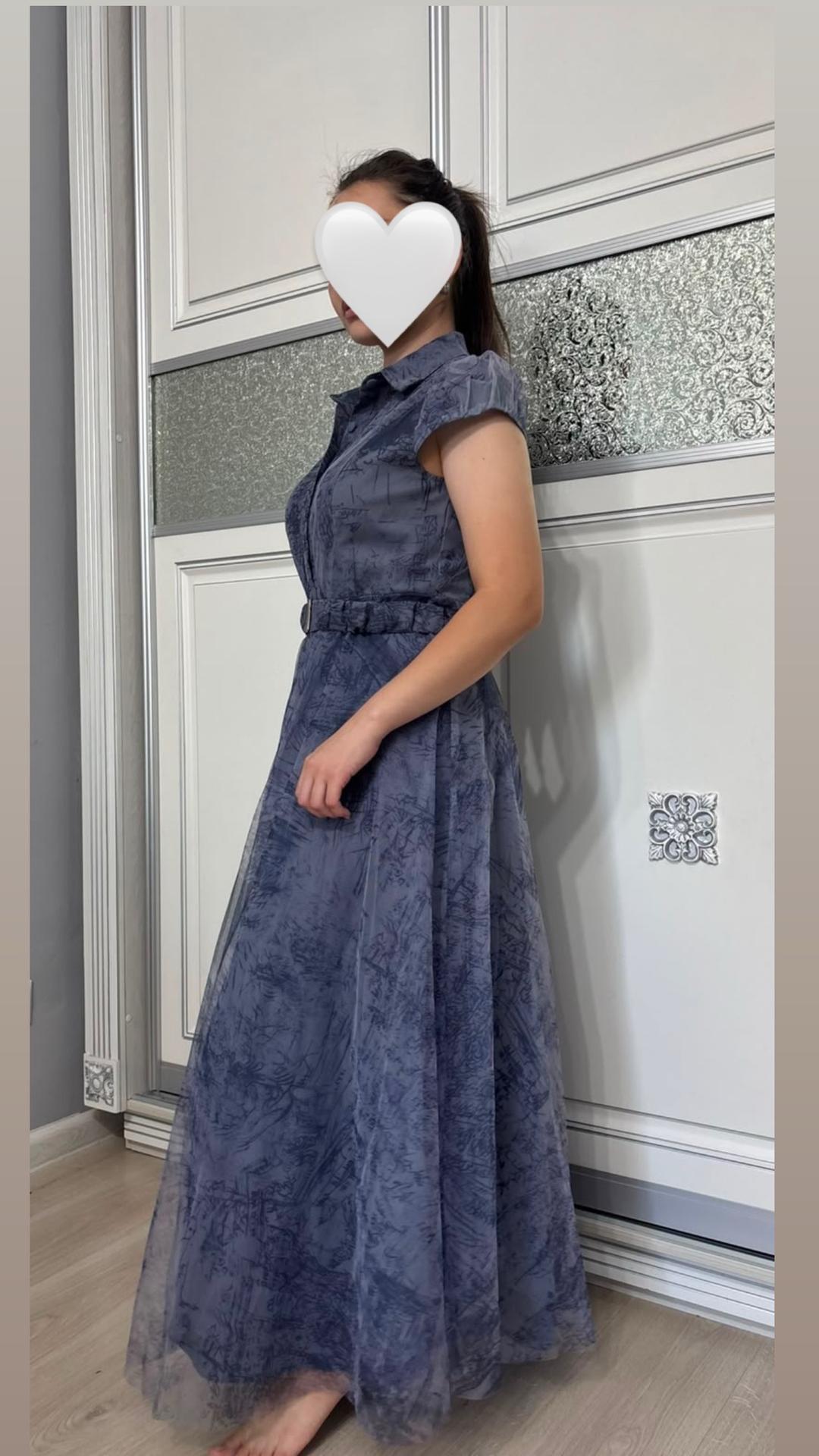 Нет бренда Оочень красивое платье! с поясом и коротким рукавом — фото 2