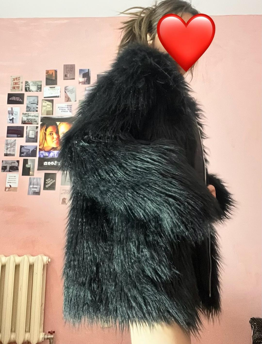 Нет бренда Черная шуба — фото 2