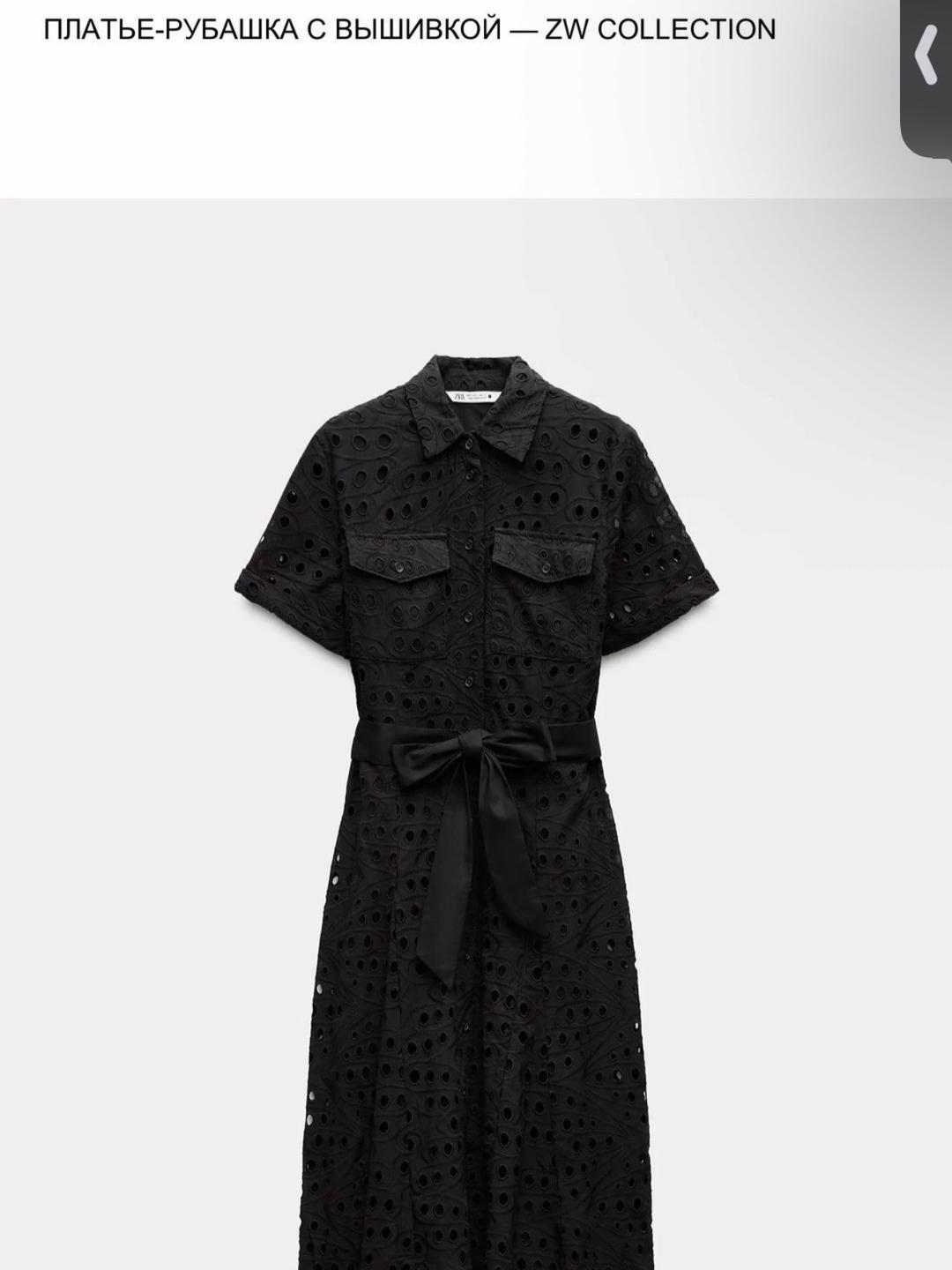 Zara Платье-рубашка Zara с вышивкой — фото 2