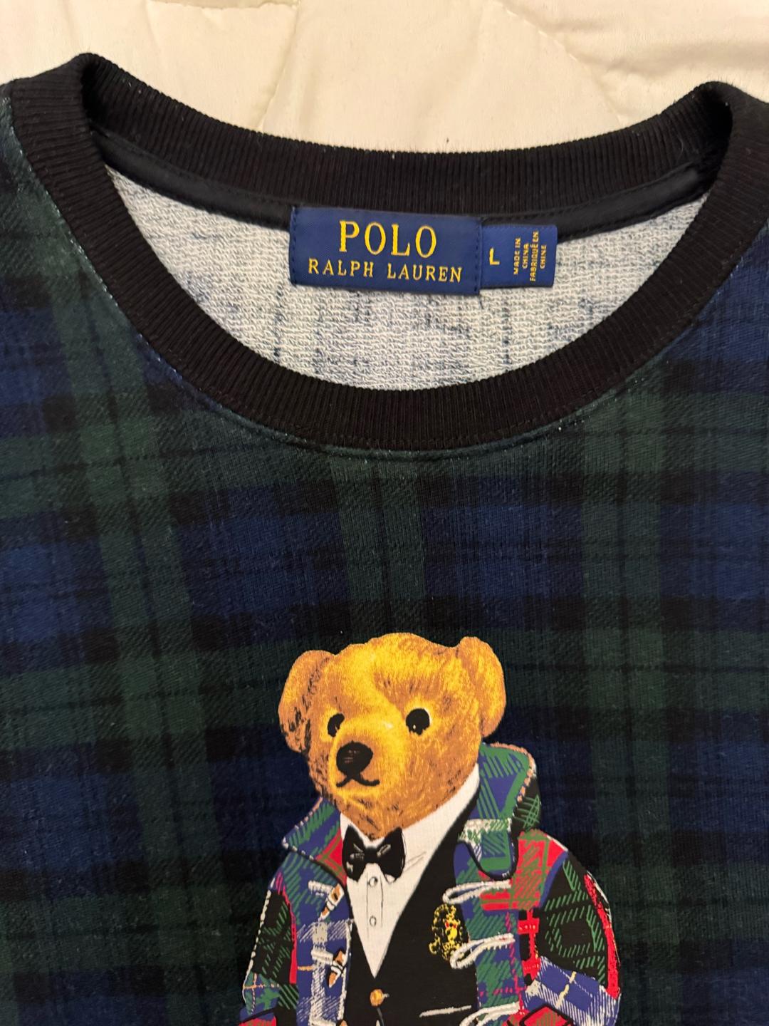 Polo Ralph Lauren Свитшот Polo Ralph Lauren в клетку с принтом мишки — фото 2
