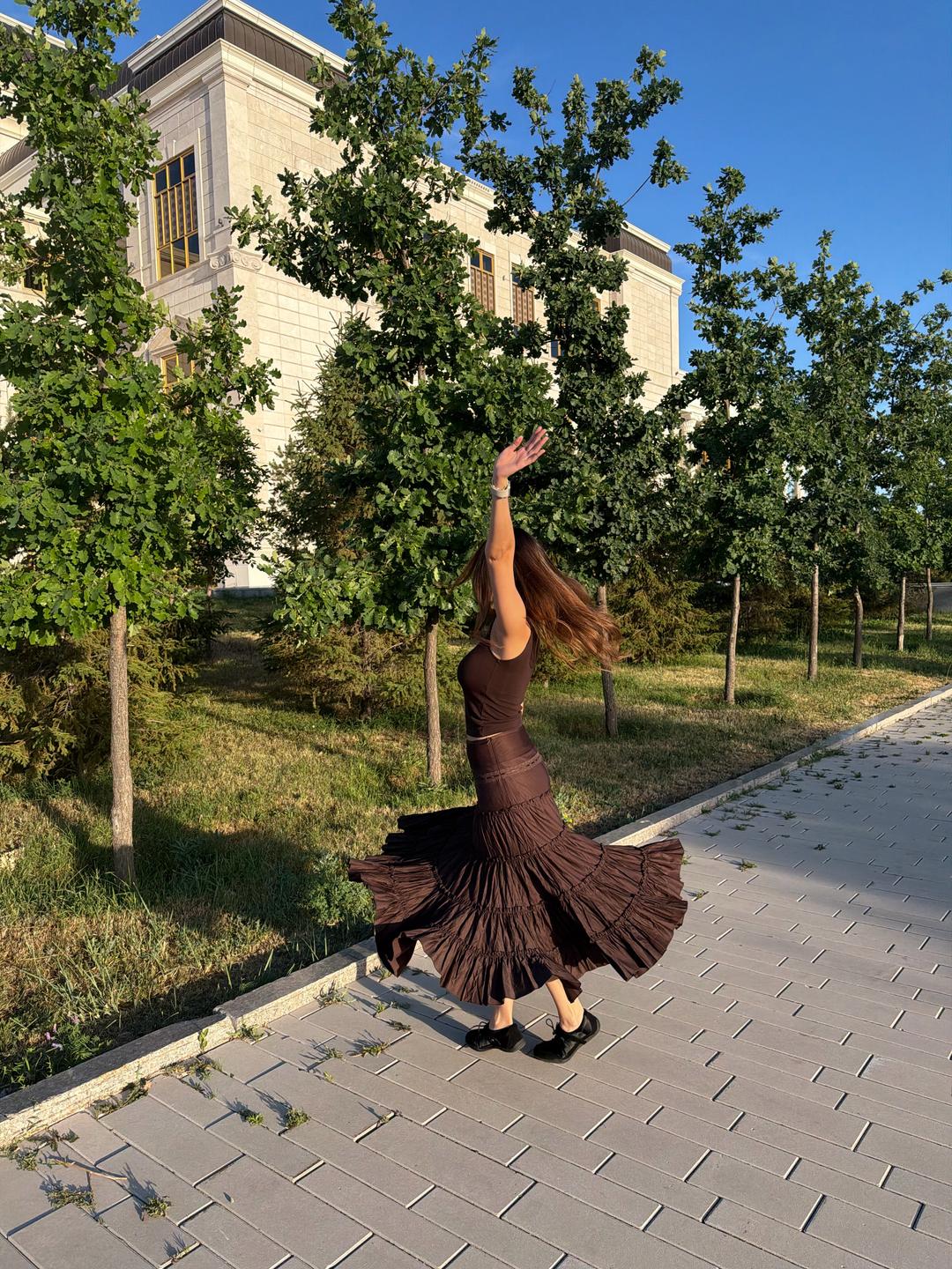 & Other stories Юбка шоколадного цвета — фото 2