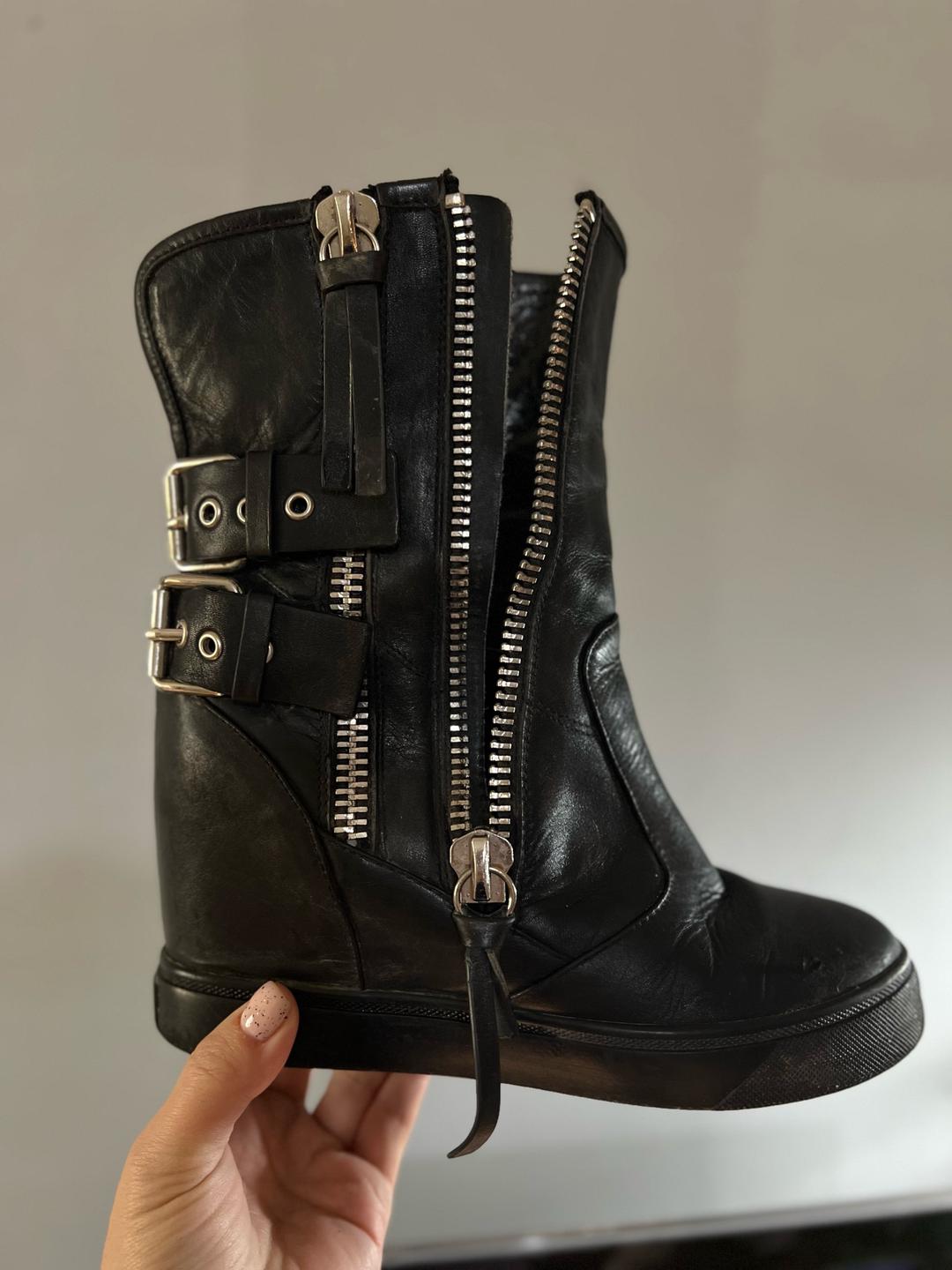 Giuseppe Zanotti Кожаные сапоги на скрытой платформе — фото 2