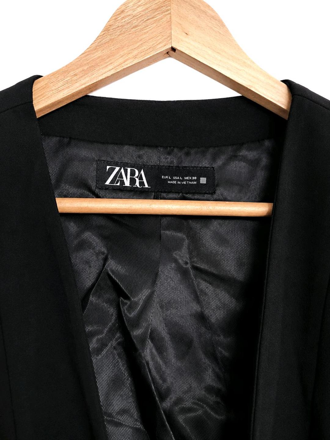 Zara Жилет Zara черный классический на пуговицах, размер L — фото 2