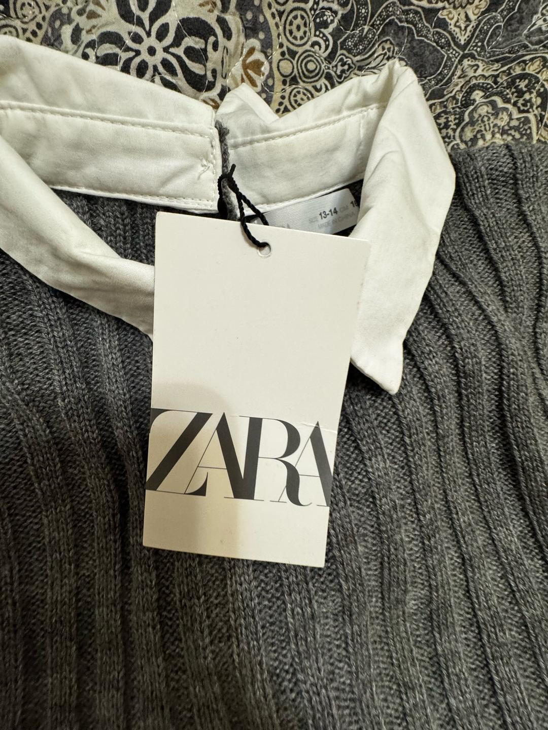 Zara Новая Кофта серая с встроеным воротником, рост 164 — фото 2