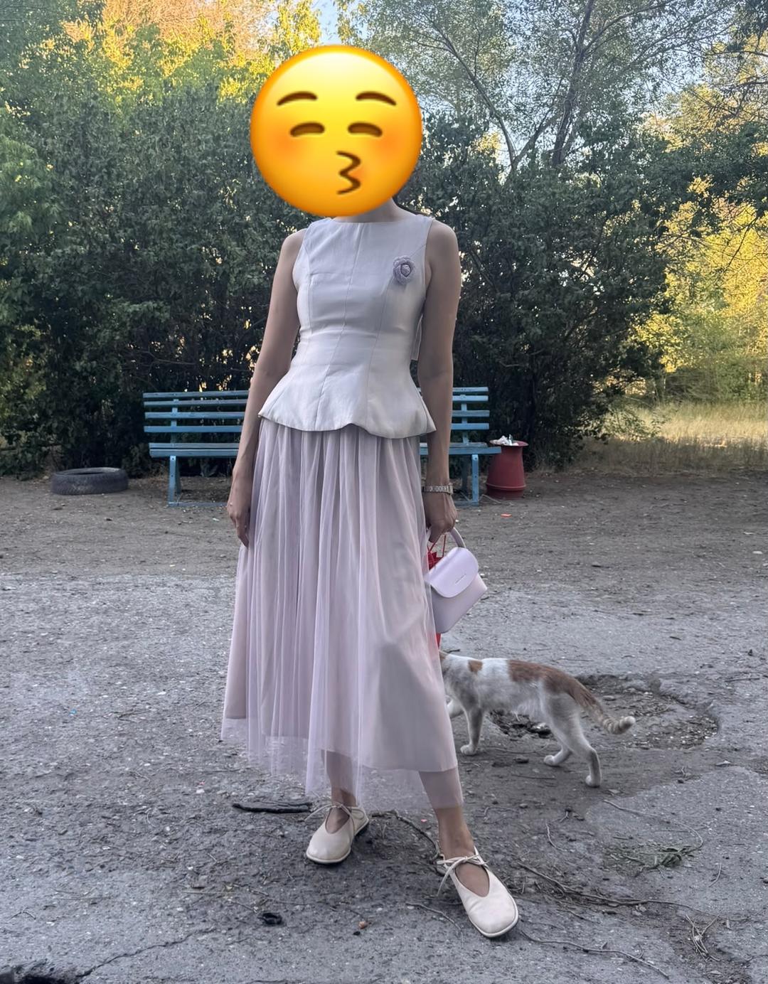 Нет бренда Платье с баской и фатиновой юбкой — фото 2