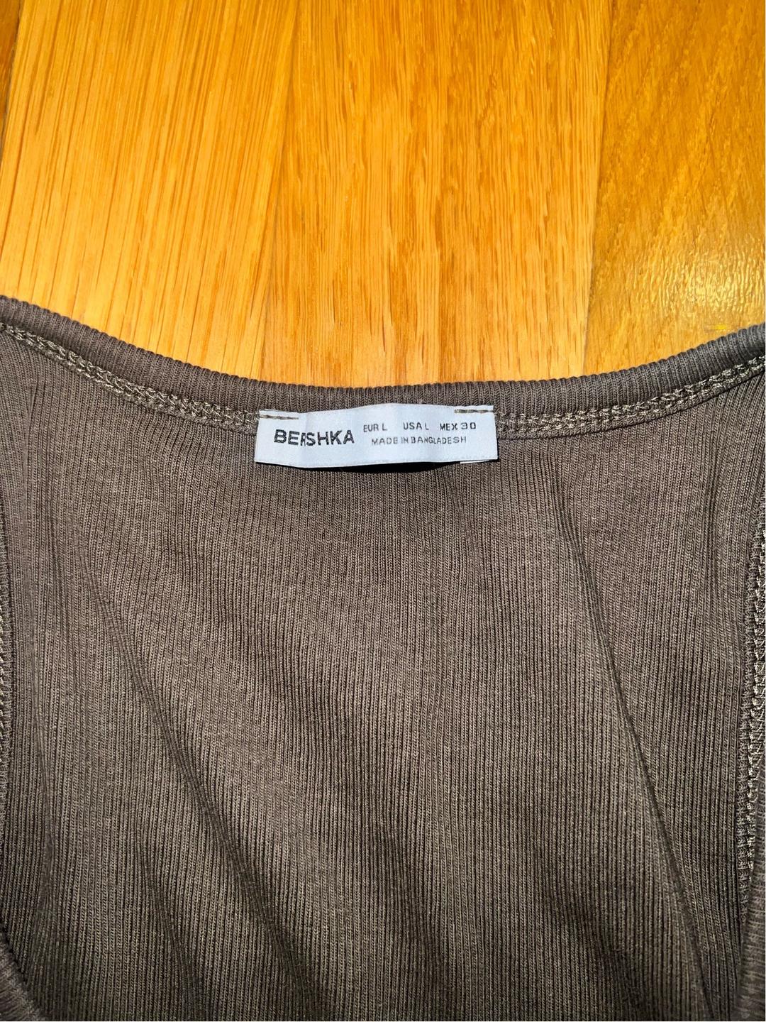 Bershka Топ/майка Bershka Темно зеленый — фото 2