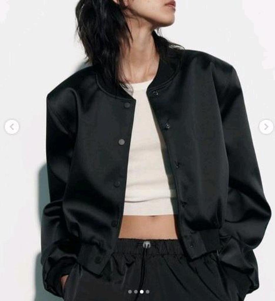 Zara Zara бомбер куртка сатиновый атласный р M 46 44 укороченный читайте описание — фото 2