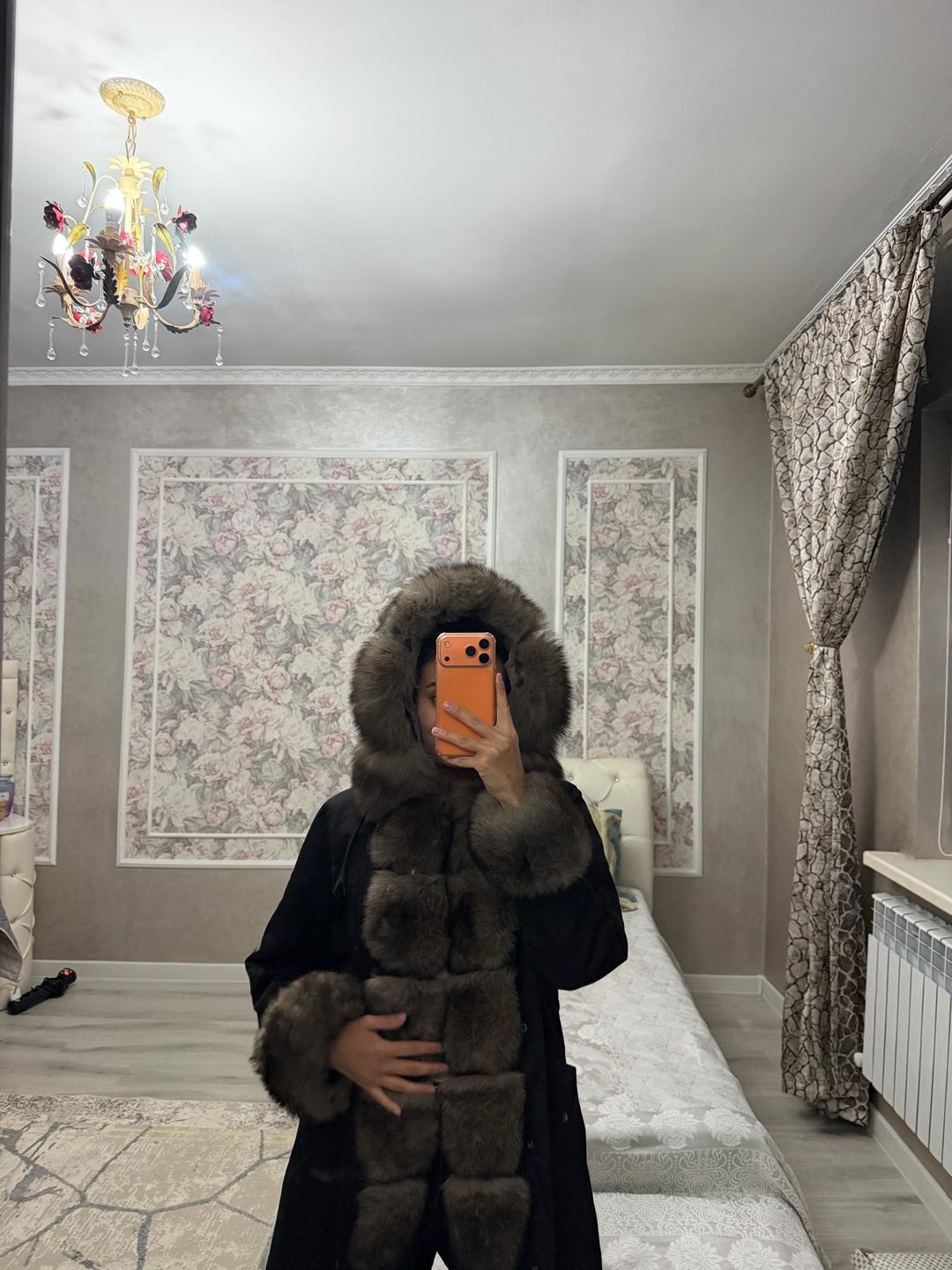 Женская парка с меховым капюшоном( натуральный мех) — фото 2