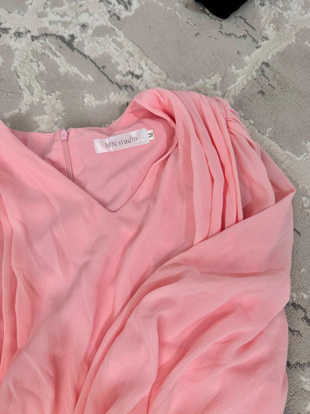 Acne Studios Платье MN studio розовое из шифона — фото 2