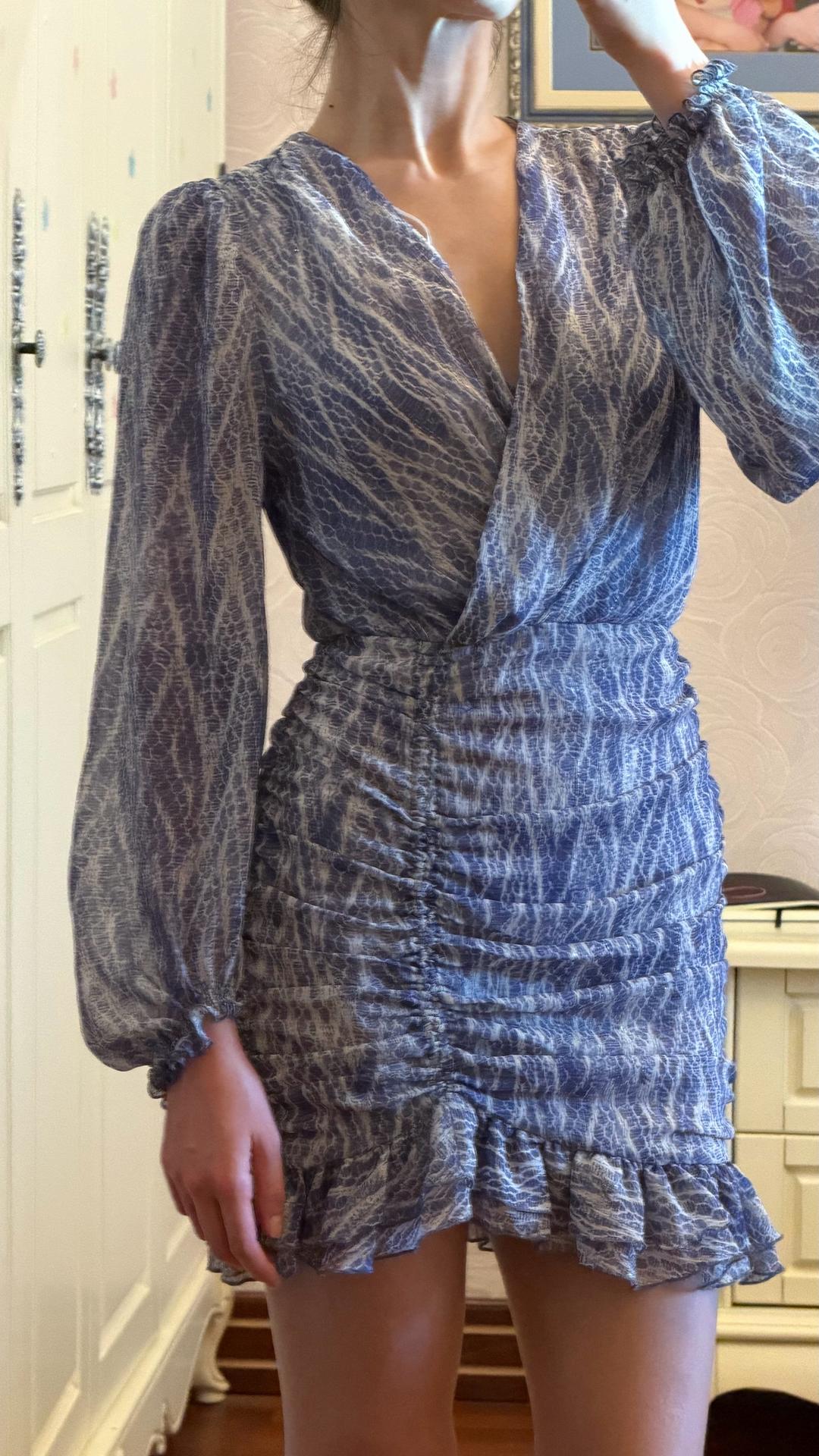 Zara Короткое платье голубое зара — фото 2