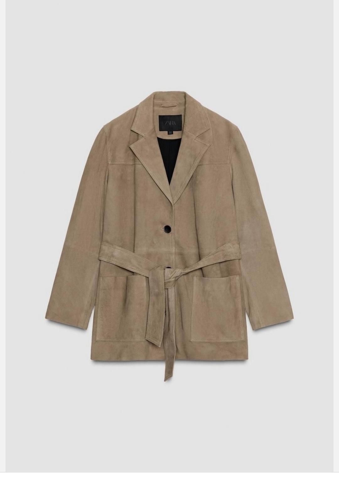 Zara Куртка ZARA  100% замша кожаная куртка с ремнем. БЕЗ торга — фото 2