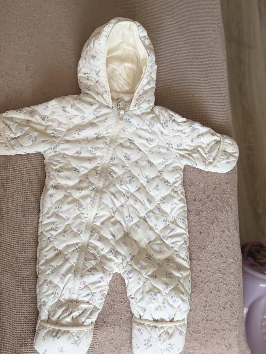 Baby Go Стеганый комбинезон с цветочным принтом осень весна детский — фото 2