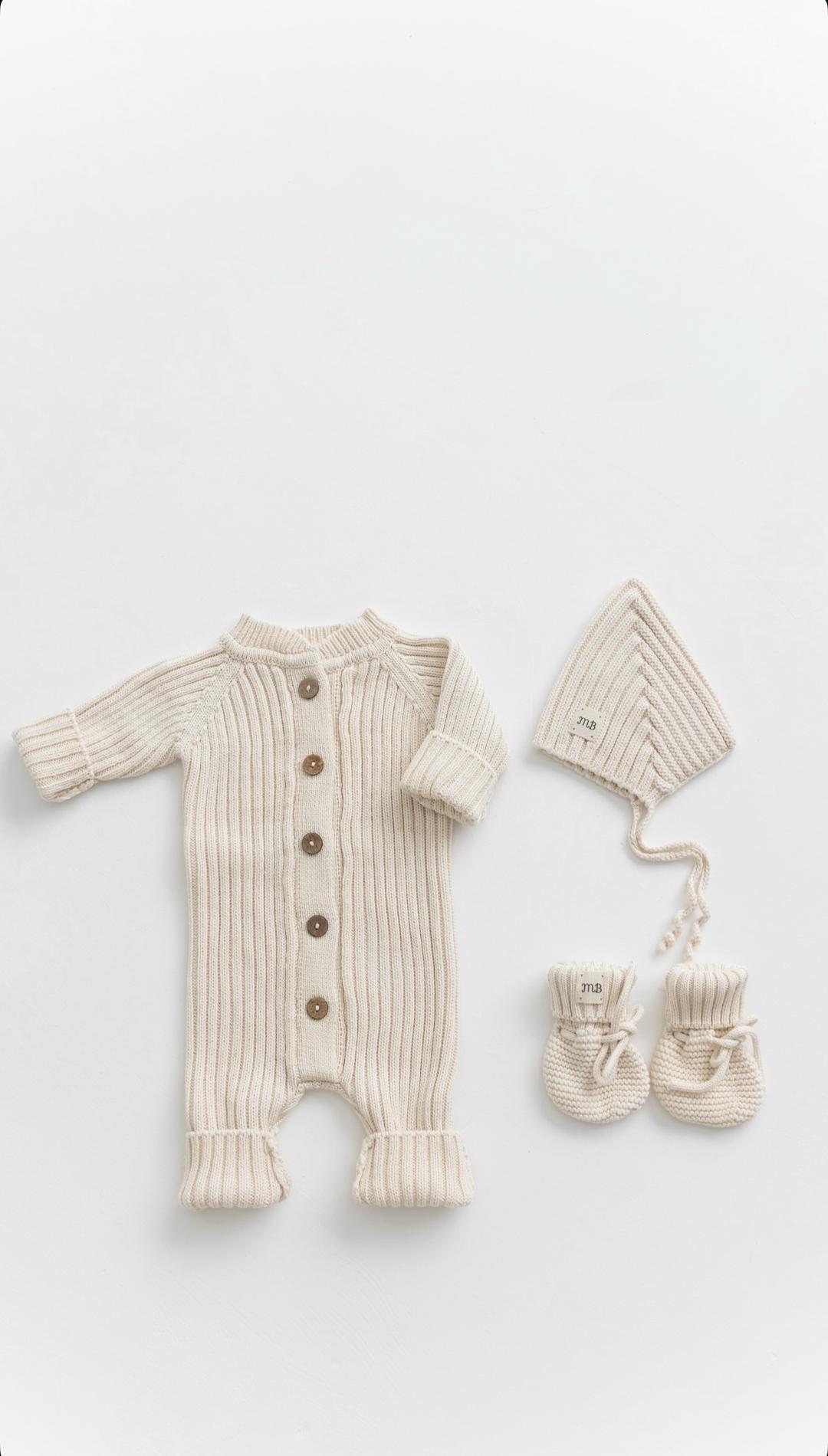 mimi baby Вязаный растущий комплект для малыша 0-6 мес от mimibaby — фото 2
