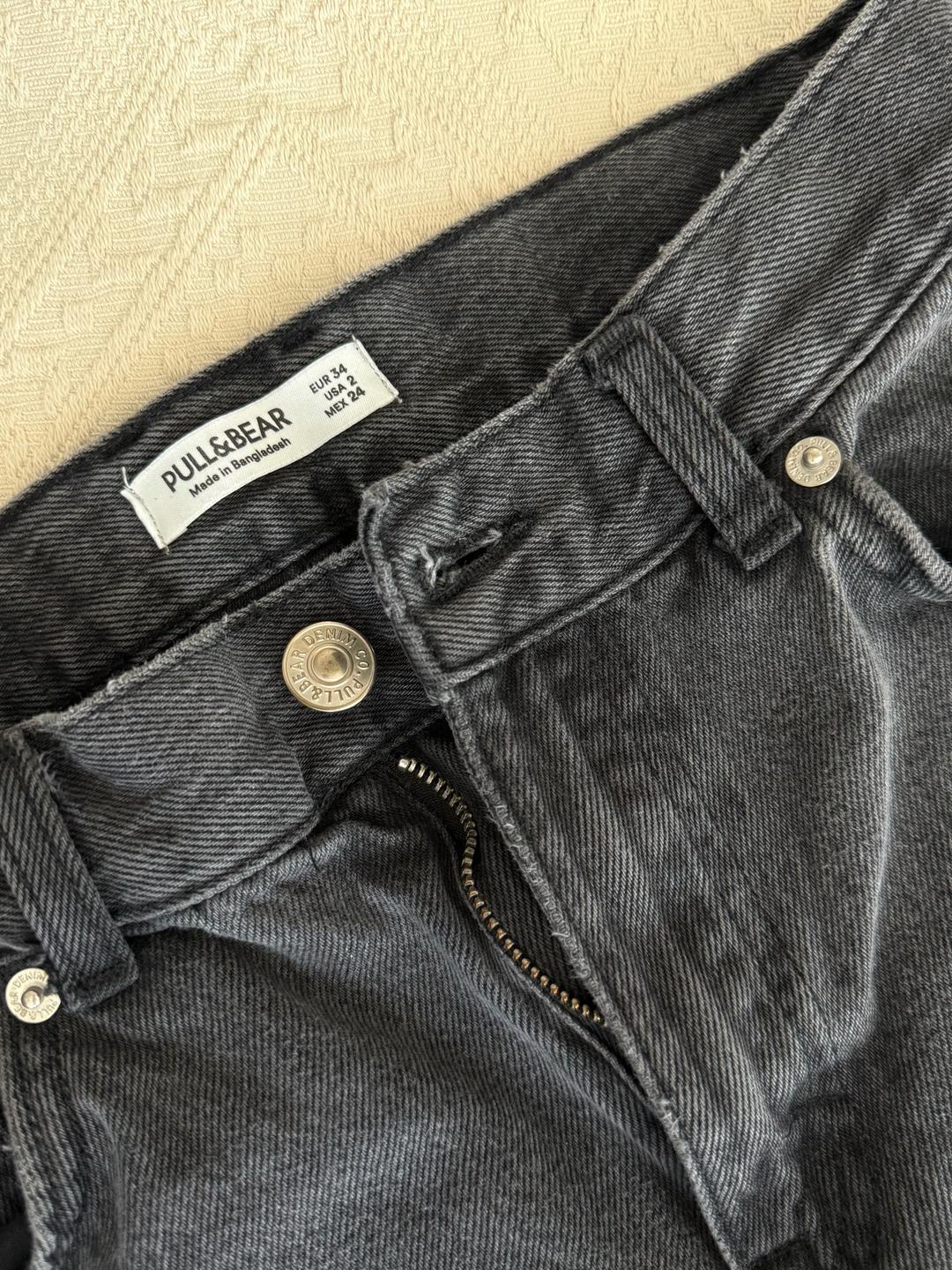 Pull & Bear черные джинсы мом — фото 2