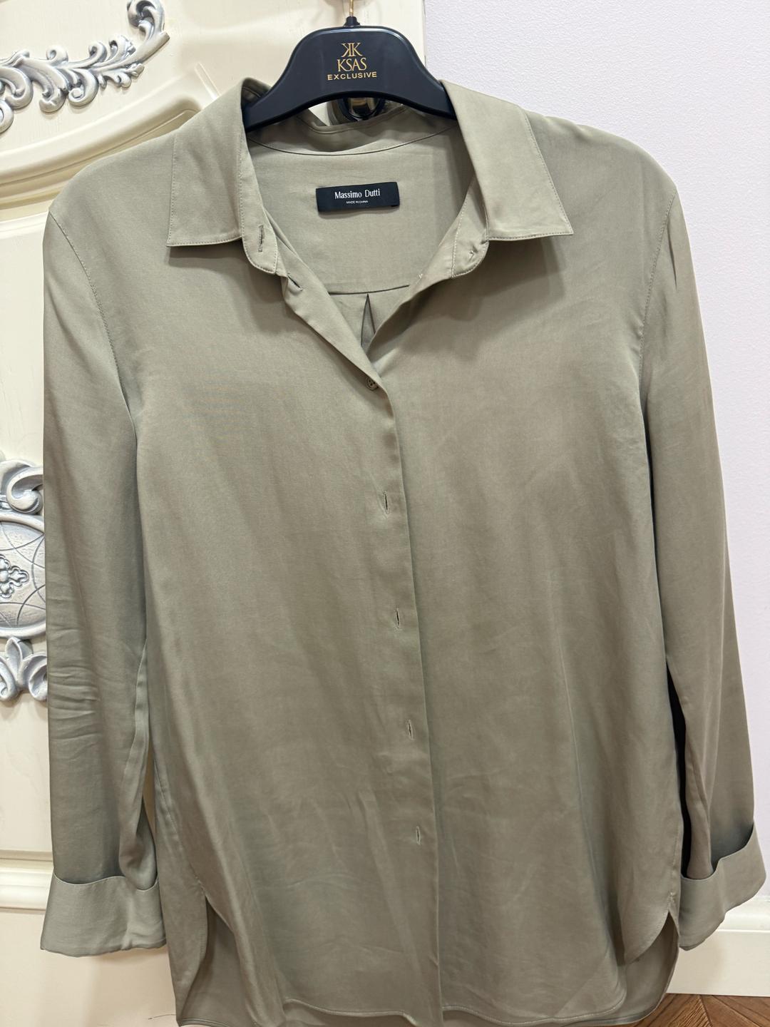 Massimo Dutti Рубашка оливкого цвета от Массимо дути — фото 2