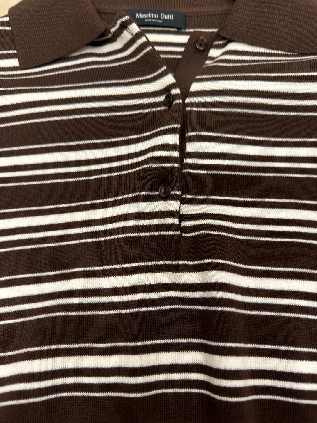 Massimo Dutti Футболка-поло Massimo Dutti в полоску — фото 2