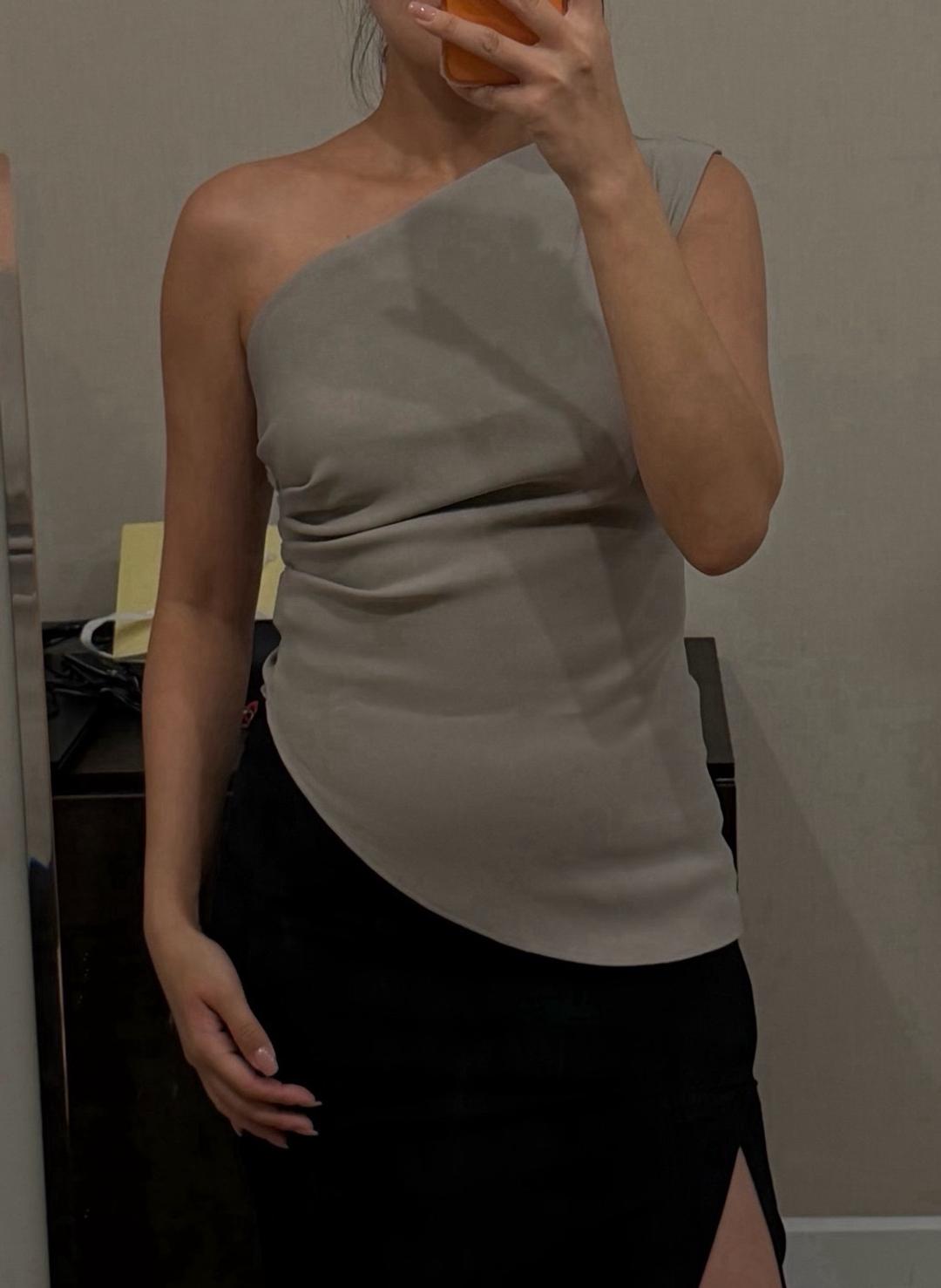 Zara ZARA топ на одно плечо с драпировкой — фото 2