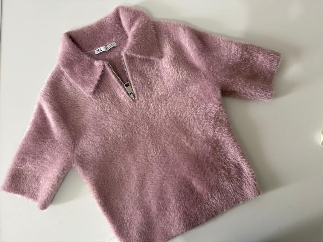 Zara ZARA faux fur polo top, размер S — фото 2