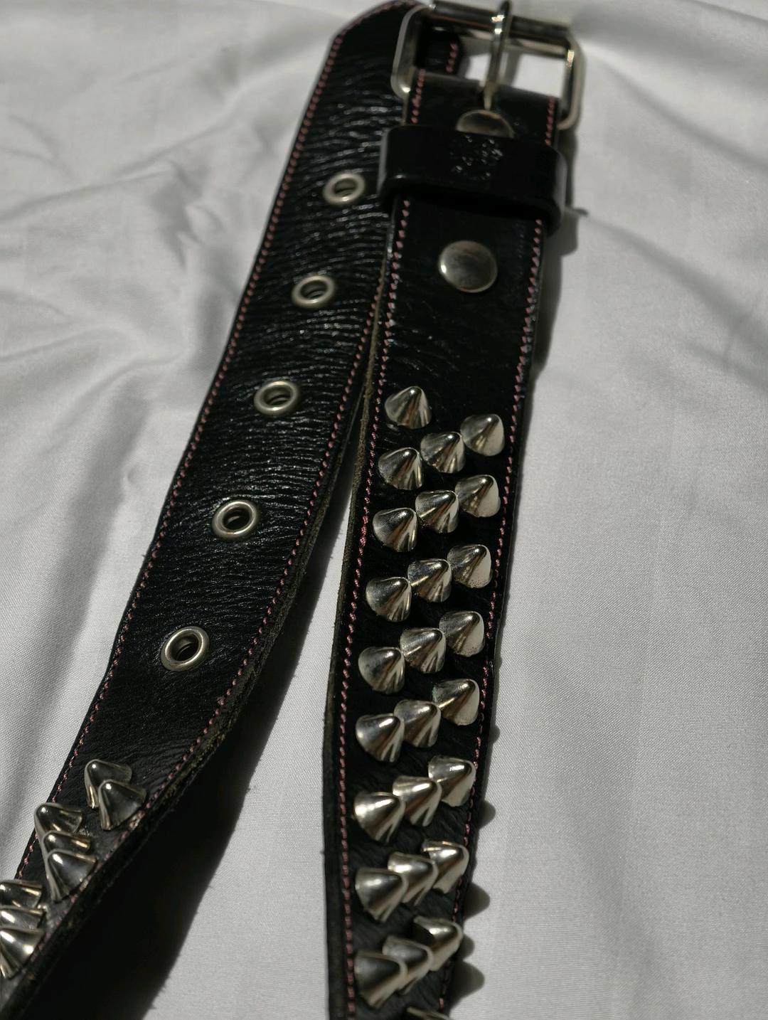 Нет бренда Leather spiked belt — фото 2