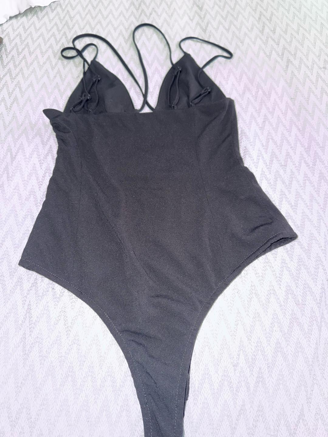 Zara Черное боди на тонких бретелях — фото 2