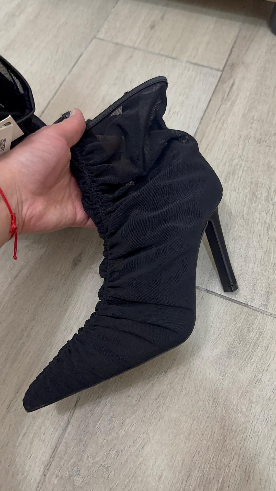 Zara Ботильоны на шпильке из сетчатой ткани — фото 2